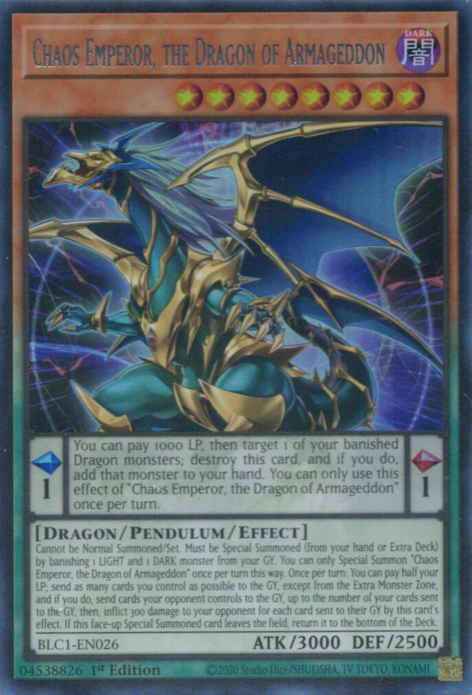 終焉龍 カオス・エンペラー/Chaos Emperor, the Dragon of Armageddon【BLC1-EN026】【ウルトラレア】