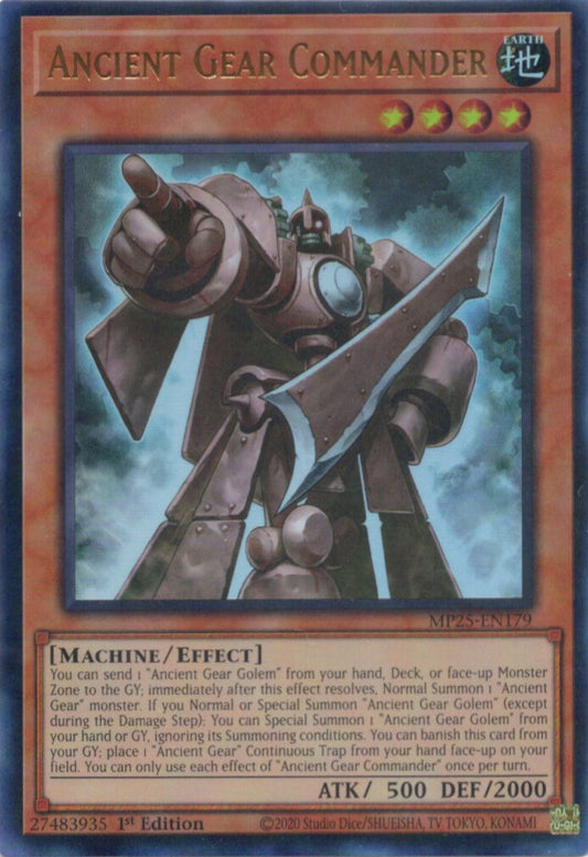 古代の機械司令/Ancient Gear Commander【MP25-EN179】【ウルトラレア】